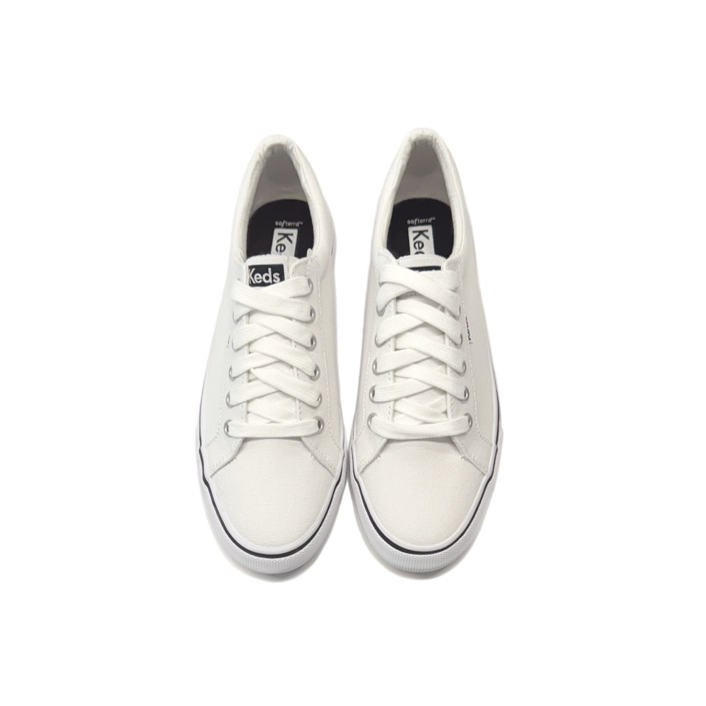 Keds White Jump Kick Canvas Lace Up Sneakers - Picture 2 of 10